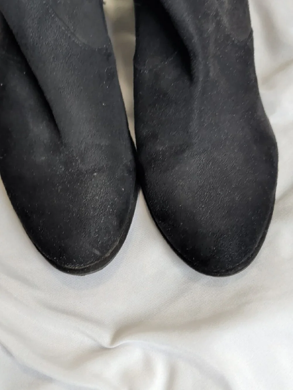 Marc Fisher Black Suede Over-the-Knee Block Heel Boots